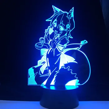 Yararlı Tilki Senko-san Anime 7 /16 Renkler 3d Led Gece Lambası Çocuk Yatak Odası Dekorasyon Dropshipping Uzaktan Kumanda