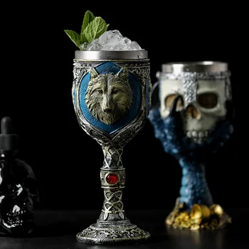 Yaratıcı 3D Kafatası Kokteyl Kadeh şarap bardağı Paslanmaz Çelik Iç Oyun Thrones Ejderha Bar Ev Partisi Dekorasyon Fincan bira kupası
