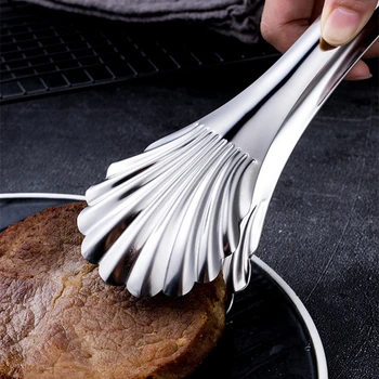 Yaratıcı Kabuk Kafa BARBEKÜ yemek maşası Biftek Klip Kek Kelepçe 304 Paslanmaz Çelik Mutfak Ev pişirme aletleri Mutfak için