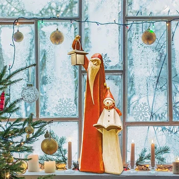 Yaratıcı Reçine Noel Baba Kardan Adam Heykel Gece Lambası Süsler Navidad Dekorasyon Ev Partisi 2022 Yeni Yıl çocuk Hediyeleri