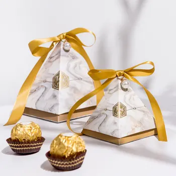 Yaratıcı Şeker Kutusu Ebru Çikolata Hediye Ambalaj Kutusu DIY El Yapımı Katlanır Kutuları En Iyi Dileklerimle hediye çantası Parti Festivali Malzemeleri