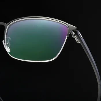 Yarım Jant Metal Çerçeve Gözlük Adam İş Tarzı Browline Ultra Hafif Çerçeve Miyopi Gözlük