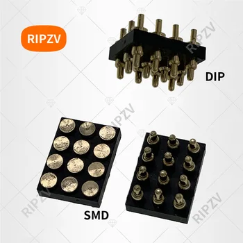 Yaylı Konnektörler 3 satır serisi RIPZV 3 * 4 p 12pin DIP / SMD 2.54 mm Pitch 0.1 inç (in) 12 pogo pin pogopin büyük akım