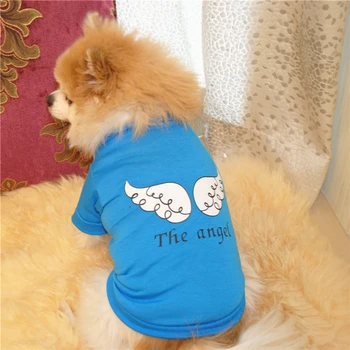 Yaz Köpek Giysileri Nefes Melek Desen Tasarım Yavru Kediler Yelek Çabuk kuruyan Chihuahua Spor Gömlek Evcil Hayvan T-shirt Kostüm YZL