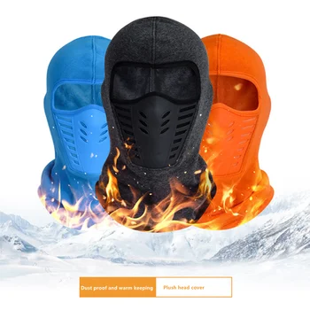 Yaz / Kış Sıcak Polar Motosiklet Yüz Maskesi Anti-toz Su Geçirmez Rüzgar Geçirmez Tam Yüz Kapatma Şapka Boyun Kask Maskesi Balaclavas