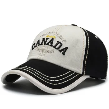 Yaz pamuklu beyzbol şapkası Erkekler ve Kadınlar için Nakış KANADA Şapka Ayarlanabilir Kapaklar Unisex Rahat Retro Snapback Şapka Gorras