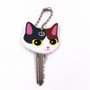 Yeni 1 Adet Hayvanlar Köpek Kedi Anahtar Kapak Sevimli Anime Silikon Anahtarlıklar Kadınlar Komik Hayvan Anahtarlık Kapaklar Anahtarlık Çocuk hediye
