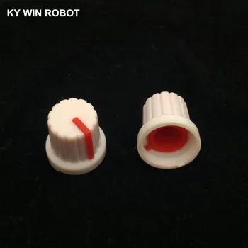 Yeni 10 Adet Kırmızı 6mm Mil Delik Dia Plastik Dişli Tırtıllı Potansiyometre Kolları Kapaklar