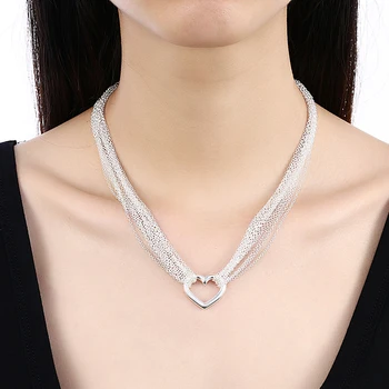 Yeni 925 ayar Gümüş romantik takılar Püskül Kalp bilezik kolye takı setleri kadınlar için Moda Parti düğün hediyeleri