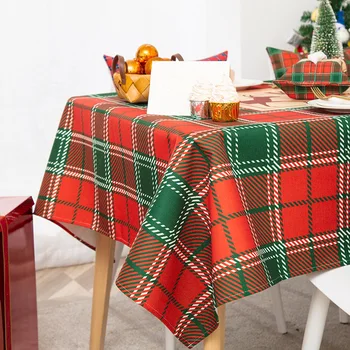 Yeni Aile Noel Elbise Masa Örtüsü Kırmızı Masa Örtüsü Su Geçirmez Dikdörtgen Masa Örtüsü Parti Dekoratif Masa Örtüsü