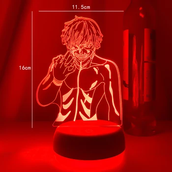Yeni Anime 3d ışık Tokyo Ghoul Ken Kaneki Ev Dekorasyon Gece Lambası Serin doğum günü hediyesi Akrilik Led Gece Lambası Tokyo Ghoul