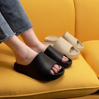 Yeni ayakkabı Düz Renk Bayan Terlik Balık Ağzı Tırtıklı Terlik Kadın Kalın tabanlı Artan Çift Terlik ev terlikleri