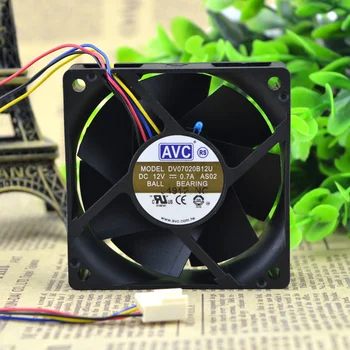 Yeni CPU Soğutma Fanı AVC DV07020B12U 12V 0.7 A 7CM 7020 Büyük Hava Hacmi PWM Sıcaklık Kontrolü Çift Bilyalı Fan 70×70×20mm