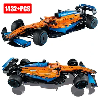 Yeni F1 Uyumlu 42141 McLarens Formula Bir Yarış Araba Modeli Yapı Taşları Kitleri Şehir Araç MOC Tuğla Oyuncaklar Çocuklar İçin hediye
