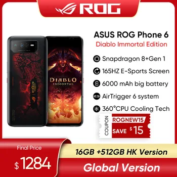Yeni geldi ASUS ROG Telefon 6 Diablo Ölümsüz Sınırlı Sayıda Oyun telefonu Snapdragon 8 + Gen 1 165Hz AMOLED Ekran 5G Akıllı Telefon