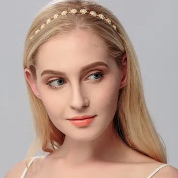 Yeni Güzel Moda İnci Saç Çember Nedime Çiçek Çocuk düğün takısı Kristal Headdress Taç Kadın saç aksesuarları