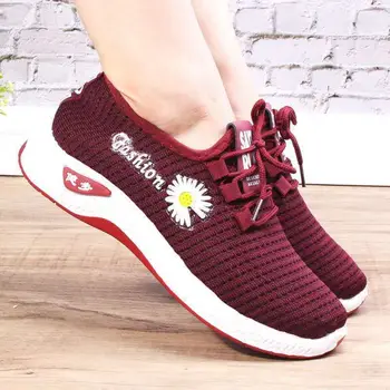Yeni Kadın vulkanize ayakkabı Rahat koşu ayakkabıları spor ayakkabı Kadın Hava Mesh Nefes Tenis Feminino Sneakers yürüyüş ayakkabısı