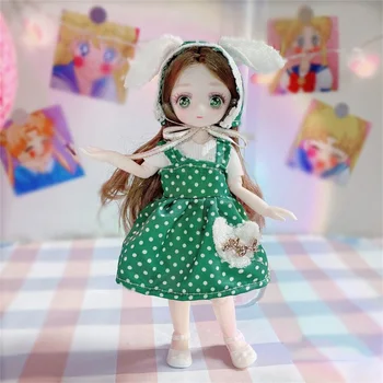 Yeni Kız Bebek 23cm Yükseklik Anime Bebek 1/7 Bjd Karikatür Komik Yüz Bebek Giysileri ile Giyinmek Oyuncaklar çocuklar için