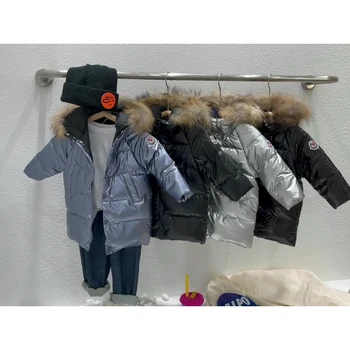 Yeni Kış Yürüyor Boys Sıcak Ceketler Çocuk Kız Rüzgar Geçirmez ve Su Geçirmez Mont Düz Renk Anti-Kirlenme Anti-Kirli Aşağı Ceket