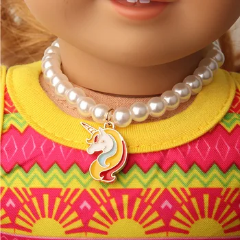 Yeni lDoll Kolye Aksesuarları Noel İnci Kolye Yaka Fit 18 İnç Amerikan Kız oyuncak bebek giysileri ve Aksesuarları Hediye İçin