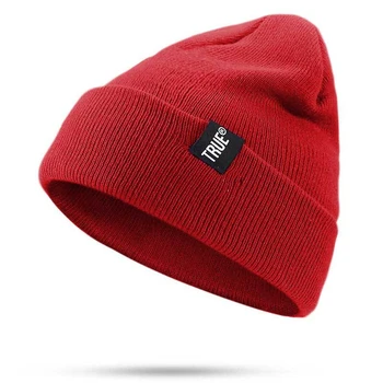 Yeni Marka Unisex Kış Örme Bere Şapka Kadın Erkek Düz Renk Sonbahar Kış sıcak Kasketleri Moda rahat Hip hop şapka