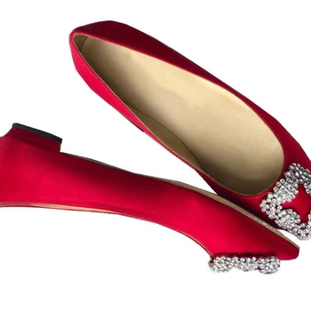 Yeni Mizaç Taklidi Kare Toka İnce Yüksek Topuk düz ayakkabı kadın Düğün Ayakkabı Sığ Ayakkabı