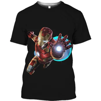 Yeni Moda Erkek Üstleri 3D Baskı Süper Kahraman Demir Adam Erkek Kız Çocuk T-shirt Yaz Kısa Kollu Erkek Tee Gömlek