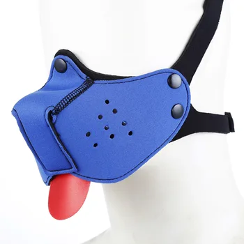 Yeni Moda Köpek Cosplay Lateks Kauçuk Yastıklı Köpek Rol Oynamak için Ayrılabilir Burun ile Ayarlanabilir Maske
