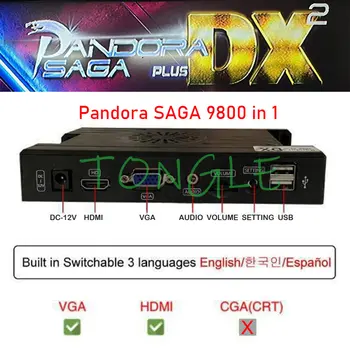 Yeni Pandora Saga Artı DX 5000 İn 1 Kutu YÜKSELTİLMİŞ 9800 Oyunları Arcade Kurulu Oyunu PCB Kaydetme Fonksiyonu 3D 4 Oyuncu FBA MAME PS1