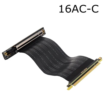 YENI PCIE 3. 0x16 Grafik Kartı Esnek Uzatma Kablosu PCI - E 16x Çift Kat 90 Derece Dikey Ters Erkek / Kadın Açı Yükseltici