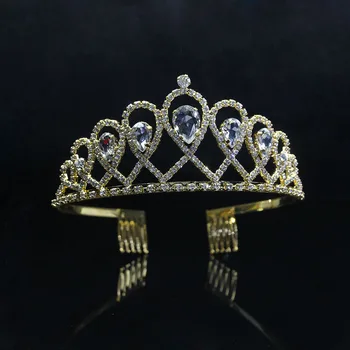 Yeni Prenses Taç Gelin Kristal saç aksesuarları Kız Bayanlar Headdress Düğün Balo Parti Moda Hediye saç takı