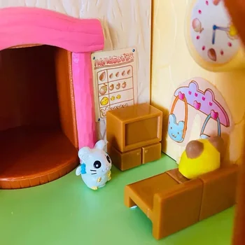 Yeni Sevimli Japonya Anime Hamtaro Bijou Bodrum Hamster Ev Serisi şekilli kalıp Oyuncaklar İle 12 ADET Bebek Seti Çocuk Çocuk Hediyeler