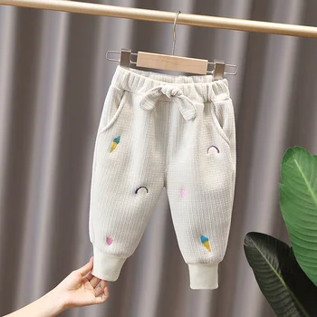 Yeni Sonbahar Kış Bebek Kız Giysileri Çocuk Sevimli Moda Kalınlaşmak Pantolon Toddler Rahat Kostüm Bebek Erkek Giyim çocuk pantolonu