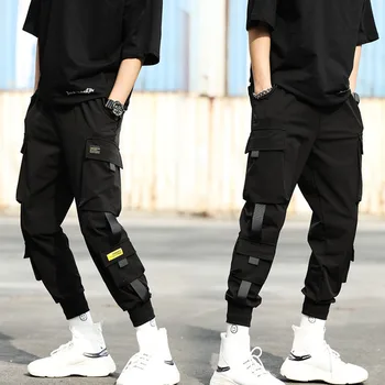 Yeni Streetwear erkek Çok Cepler Kargo harem pantolon Hip Hop Rahat Erkek eşofman altları Joggers Pantolon Moda Harajuku Erkek Pantolon