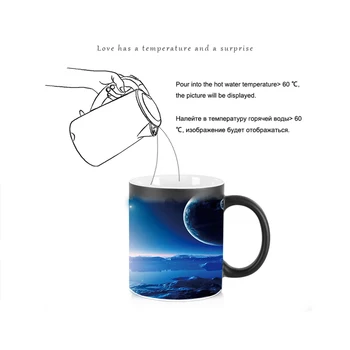 Yeni uzay gezegen ısıya duyarlı kupa BSKT-150 Anime oyunu süt çay kahve kupa değişen renk sihirli kupa arkadaşlar için en iyi hediye