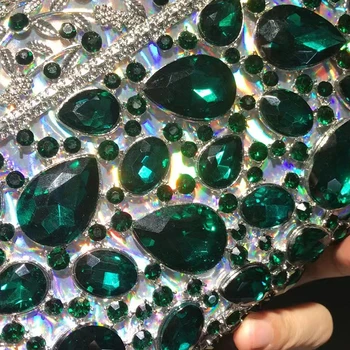 Yeni Varış Büyük Yeşil Kristal Resmi EveningStone Kadın Elmas Manşonlar Lüks Gümüş Metal Bayan Parti Düğün Çanta Çanta
