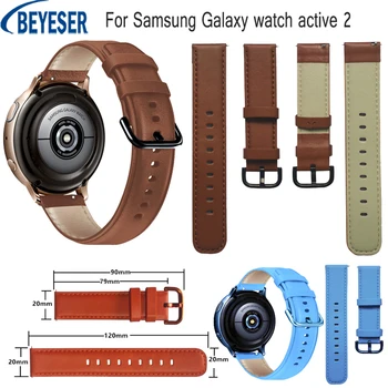 Yeni Varış Hakiki Deri Band 20mm saat kayışı Yedek Kemer Samsung Galaxy Saat aktif 2 Spor Bileklik Bilezik