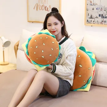 Yeni Yaratıcı Burger peluş oyuncak Yumuşak Yastıklı Peluş yastık Sevimli Hamburger Yastık Erkek Kız doğum günü hediyesi