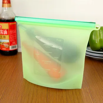 Yeniden kullanılabilir Buzdolabı Taze Çanta Mutfak Gıda Sızdırmazlık saklama çantası Ev Gıda Sınıfı Silikon Meyve Et Kilitli mutfak düzenleyici
