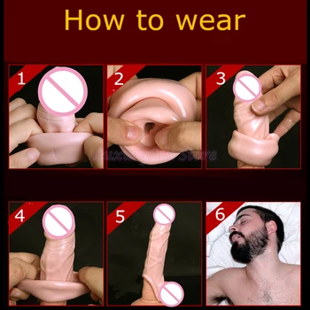 Yeniden kullanılabilir Prezervatif Erkekler için Penis Kollu Uzatma Dick uzatıcı prezervatif Seks Oyuncakları Erkekler için penis kılıfı Erotik Seks Shop
