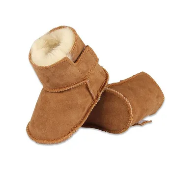 Yenidoğan Bebek Ilk Yürüyüşe Toddler Sıcak Çizmeler Kış Deri bebek Kız Erkek Ayakkabı Yumuşak Taban Taklit Kürk Bebe Patik