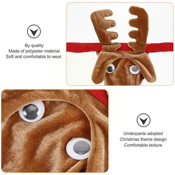 Yenilik Erkek Noel Ren Geyiği Tanga G-String Külot Cosplay İç Çamaşırı Komik C9A0