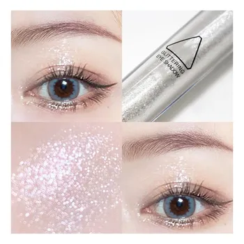 YENİ Moda 1 ADET Elmas Glitter Göz Farı Kadın Makyaj Çıplak Pırıltılı Sıvı Göz Farı Mineral Pigment Uzun Ömürlü Kozmetik