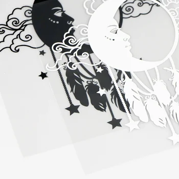 YJZT 15×15.5 CM Yaratıcı Vinil Çıkartması Araba Sticker Vücut Dekor Güneş Ay bulut Komik Uzay Siyah / Gümüş 10A-0490