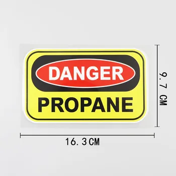 YJZT 16.3 CM×9.7 CM Tehlike Propan Çıkartma İşareti Uyarı PVC Araba Sticker 12C-0096