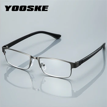 YOOSKE Erkekler İş okuma gözlüğü Okuyucu için Erkek Paslanmaz Çelik Presbiyopik optik Gözlük +1.0 1.5 2.0 2.5 3 3.5 4.0