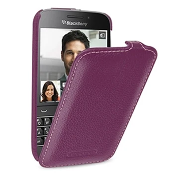 Yukarı Aşağı Flip Telefon Kılıfları Blackberry Klasik Q20 Kılıf Hakiki Deri Koruyucu Çanta Kabuk BB Klasik Q20