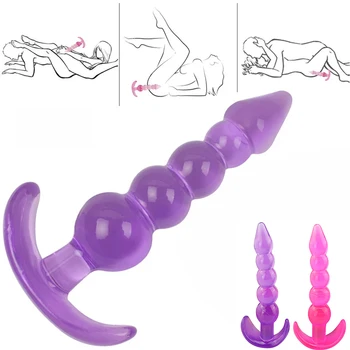 Yumuşak Silikon 5 Boncuk Jöle Anal Plug Butt Plug g-spot yapay penis prostat masajı Yetişkin Oyunları Seks Oyuncakları Kadınlar İçin bdsm Erotik Ürünler