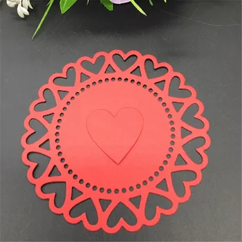 Yuvarlak aşk kalpler çiçek kalp Çerçeve Metal Kesme Ölür DIY Scrapbooking Albümü Kabartma Kağıt Kartları Dekoratif El Sanatları