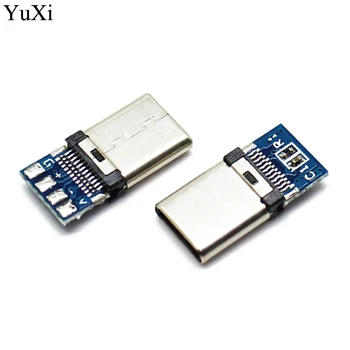 YuXi 10 adet DIY OTG USB-3.1 Kaynak Erkek jack Tak USB 3.1 Tip C Konnektör PCB kartı Fişleri Veri Hattı Terminalleri Android için